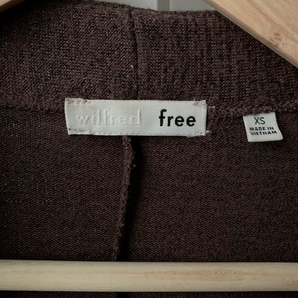 Wilfred Free Aritzia Zlata Maroon Open Front Cardigan with Pockets size XS - Picture 3 of 4